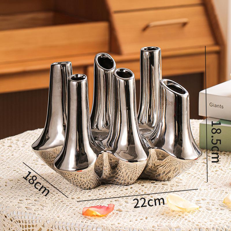 Креативная керамическая абстрактная ваза ручной работы Коралловый риф Многоротовая композиция из цветов Ваза для цветов Аксессуары для украшения дома