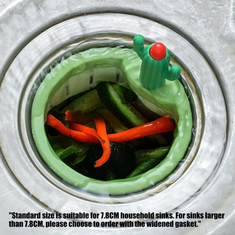 2Pcs Cactus Shaped Press Release Draining Basket Food Waste Catcher Sink Draining Basket Filter Easily to Clean