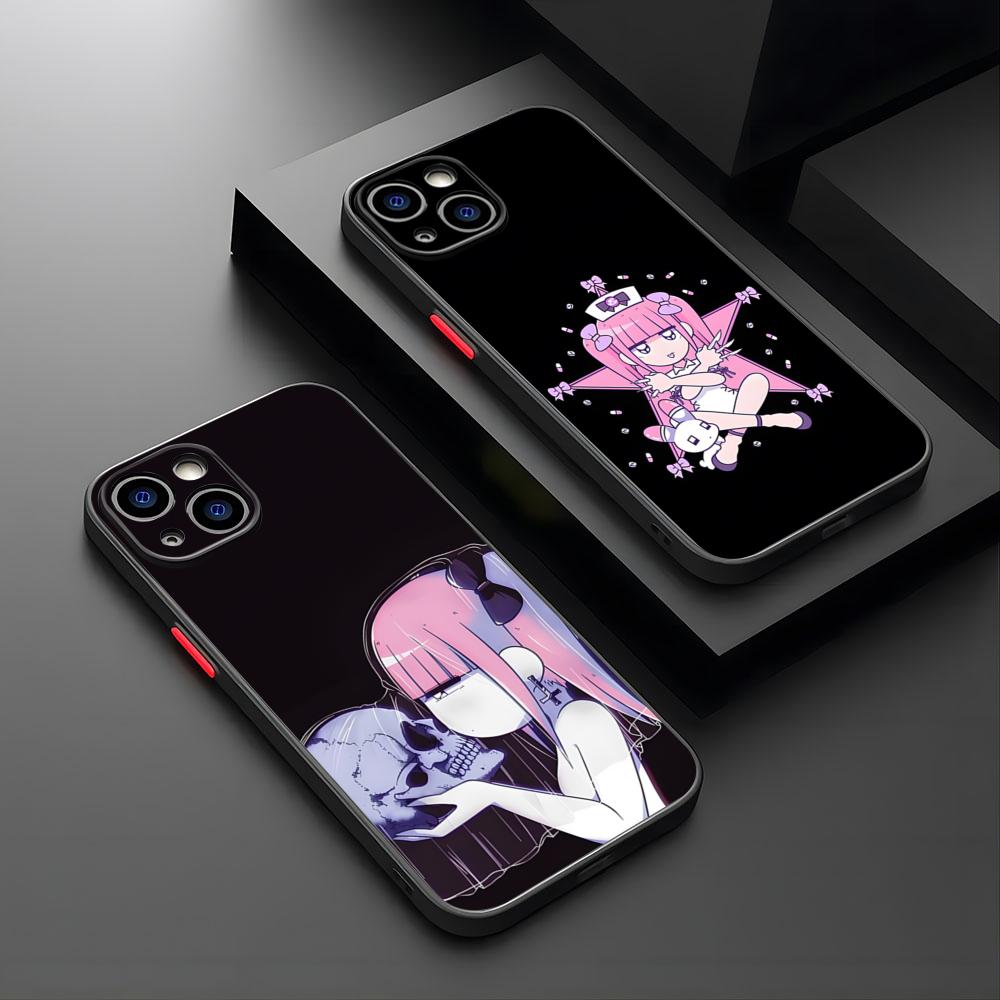 Чехол для телефона-комикса M-Menhera Chan, матовый, полупрозрачный, для iPhone 15 Pro 16 Pro Max 13 11 12 14 Xs X Xr 7 8 Plus Se, задняя крышка