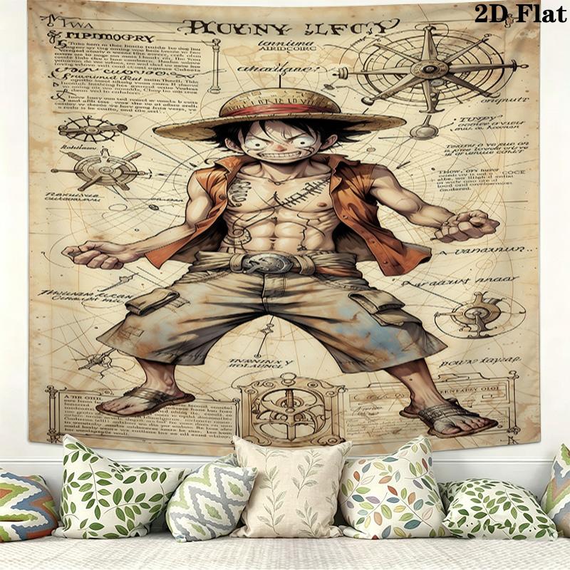 Тканевое панно с Манки Д. Луффи из One Piece Эстетичное настенное панно Печатный тканевый плед Декоративные панно для спальни гостиной Домашний декор