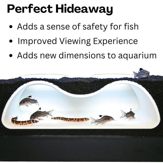 Aquarium Underground Tunnel Cave Natural Curve Two Hole Viewing Fish Shrimp Hideout Fish Tank Undergravel Tunnel for Corydoras Catfish Kuhli