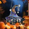 Witch Hat Hanging Ornament Sunlight Reflection 2D Acrylic Pendant Simulated Appearance Halloween Decoration
