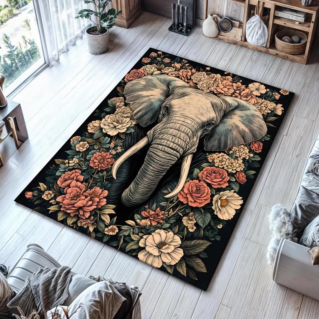 Готический ковер с пчелой, Ковер в стиле академия, Ковер с цветочным животным декором, Ковер бохо, Эстетичный ковер, Современный коврик для пола в гостиной