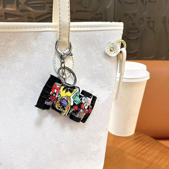 Yousheng Go-cart Cartoon Keychain Pendant with Double-Ring Hook Anti-Detachable Design Decompression Tool Keychain Accessory