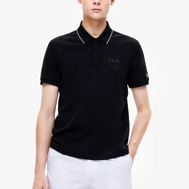 FILA Polo Shirts Men's Jet Black Polo Collar Moderate Straight Fit (Unisex) Polo Shirts F11M238105FBK