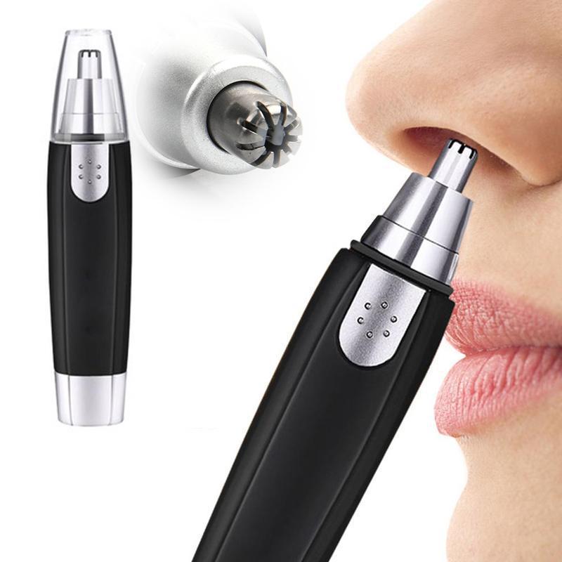 Dry Battery Nose Hair Trimmer Electric Stainless Steel Nose Hair Trimmer for Men and Women Black Nose Hair Trimmer