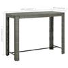 VidaXL Garden Bar Table Patio Table Terrace Table Outdoor Garden Furniture Backyard Kitchen Grey 45878