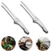 Stainless Steel Yakiniku Tongs, Set of 2, Non-Slip, Lightweight, Freestanding, Durable and Abrasion Resistant, for Camping, BBQs, Cooking, Co