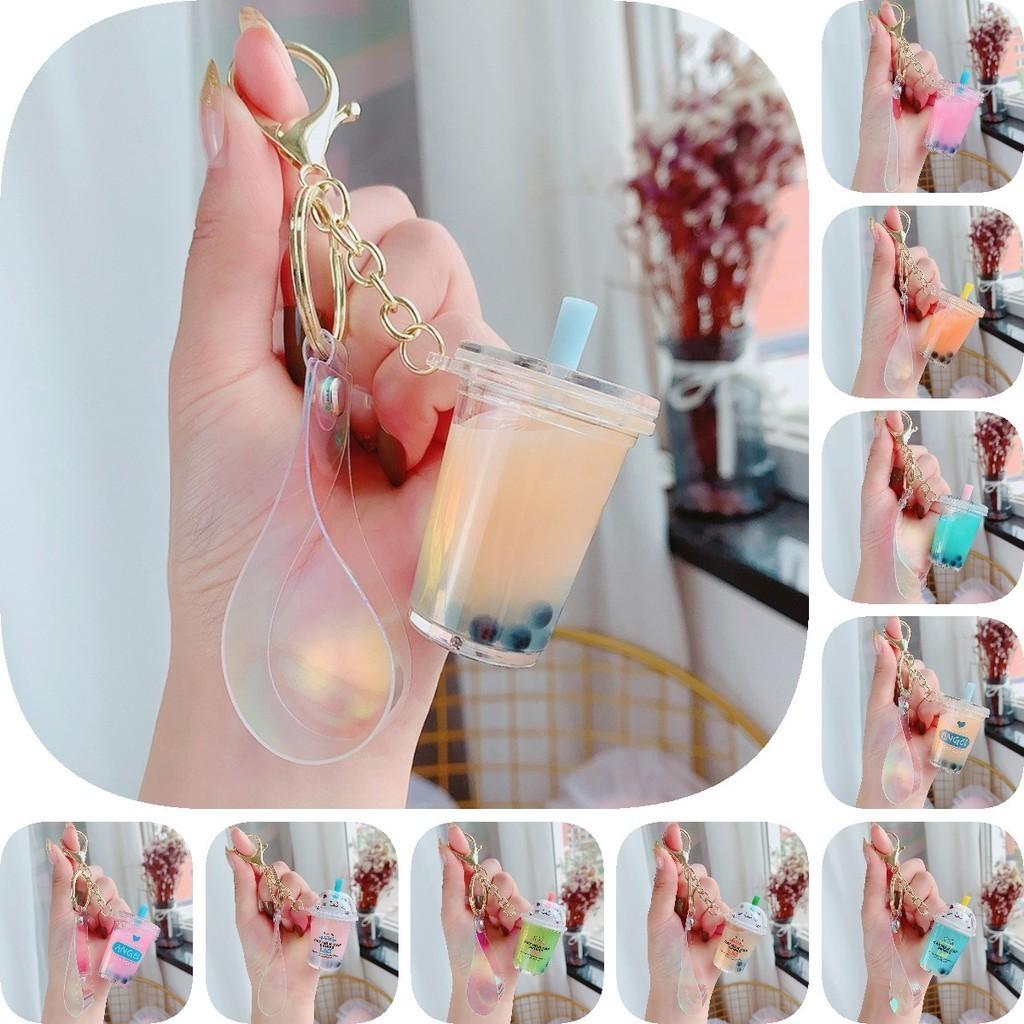 Adorable Cartoon Unicorn Boba Tea Acrylic Keychain Cute Gift For Friends And Couples