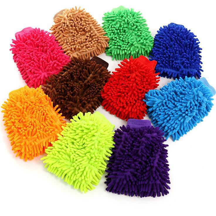 Перчатки для мытья автомобиля из шенилла двухсторонние - Coral Caterpillar Cleaning Tool