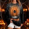 Женская повседневная толстовка с круглым вырезом и принтом на Хэллоуин, Лонгслив для фестивалей