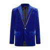 Boys Formal Blazer Velvet Material Notch Lapel One Button Flap Pocket Tuxedo Jacket Fully Lining Outwear
