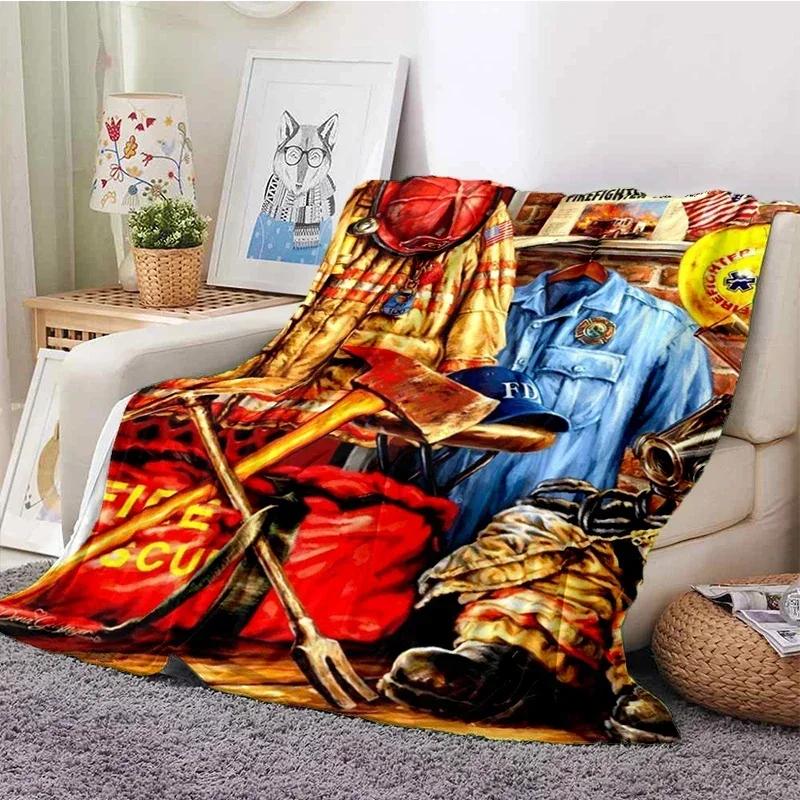 Throw Blanket Fleece Warm Cozy Soft for Couch Bed TV Firefighters Lightweight Fire Flannel hello kitty blanket coraline