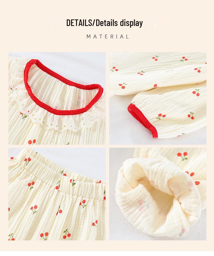 2025 Spring & Autumn Girls' Long-Sleeve Cotton Pajama Set