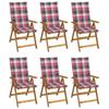 Day and Night - Day and Night Folding Garden Chairs 6 Units and Cushions Solid Acacia Wood