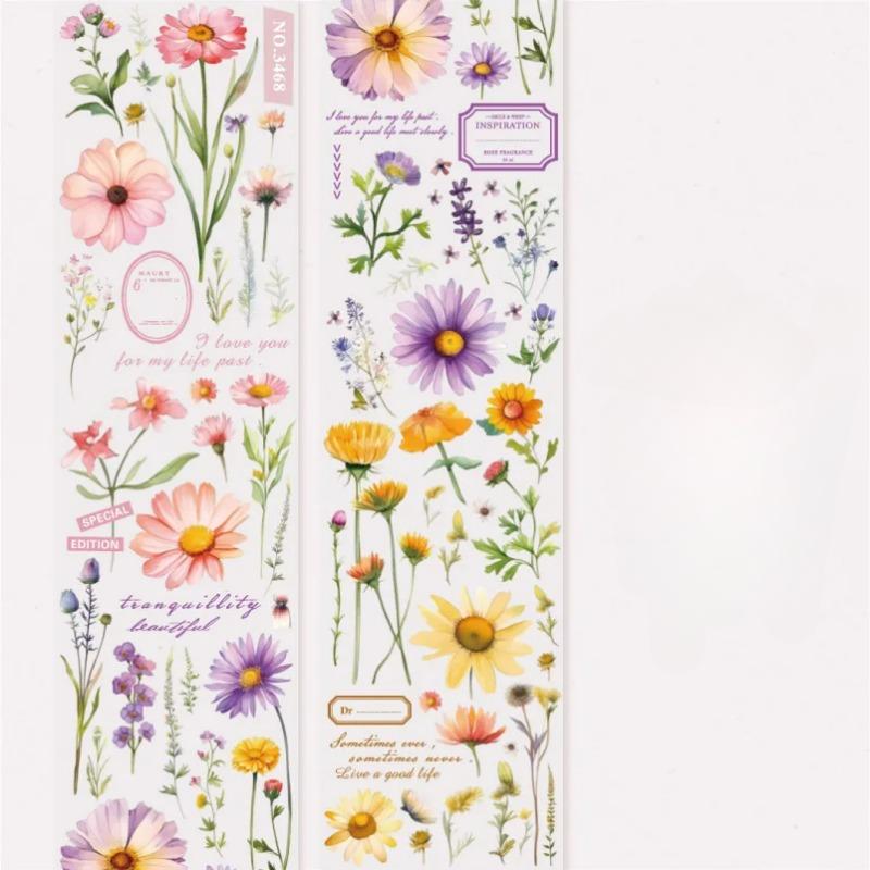 1Pc Vintage Literary Masking Washi Tape Cute Girl Flower Coffee Decorative Adhesive Material Sticker Diy Label Scrapbooking