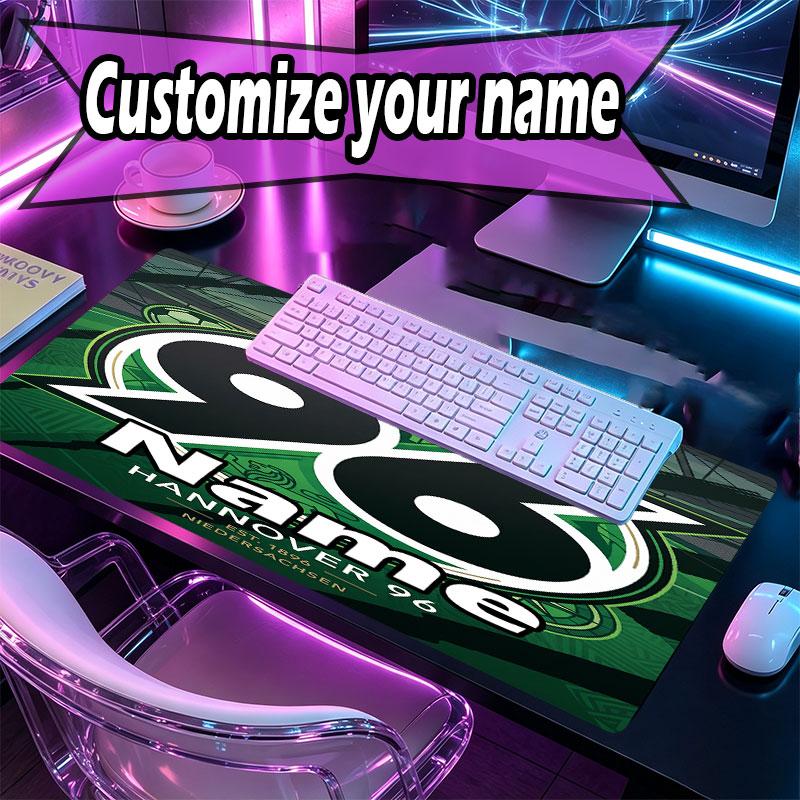 Custom Name Personalized Hannover 96 Football Pattern Mousepad, Laptop PC Desk Mat, Decorative Desk Mat for Home Keyboard Pad Gift