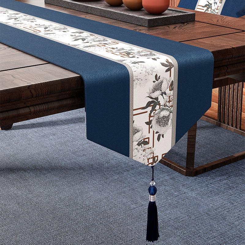 Высококлассный водонепроницаемый настольный флаг, выбранная хлопково-льняная ткань, декоративная скатерть для чайного ТВ с кисточками, золотая дорожка для столов