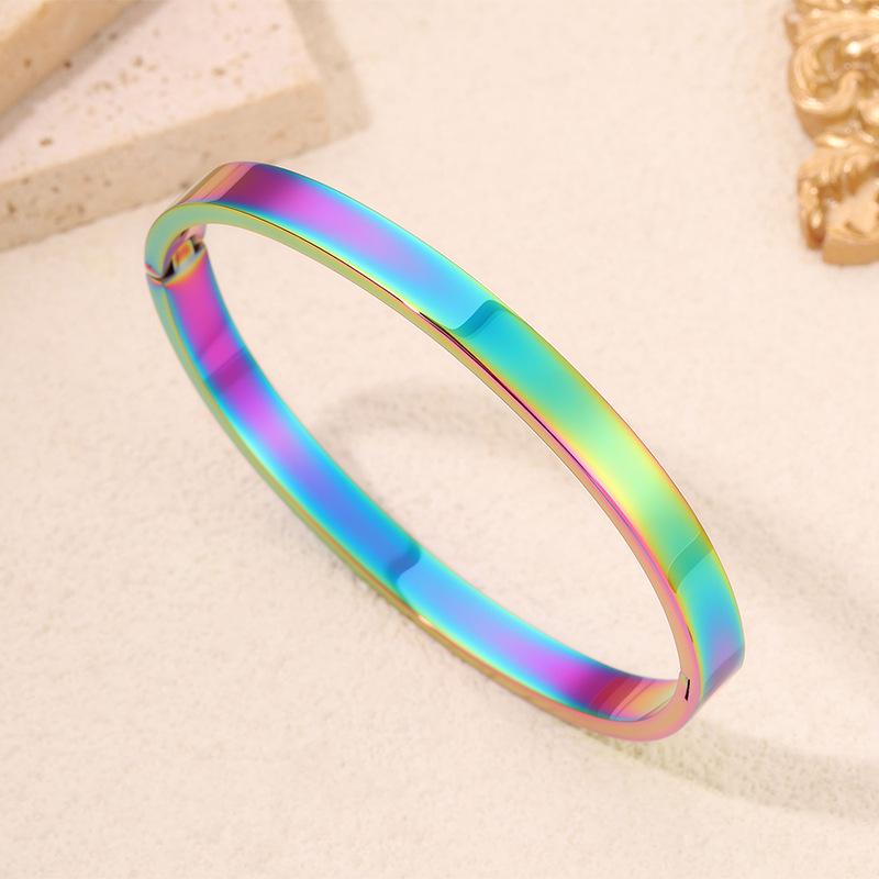 Женский высококачественный браслет из титановой стали, не тускнеющий, с полированной пряжкой-манжетой