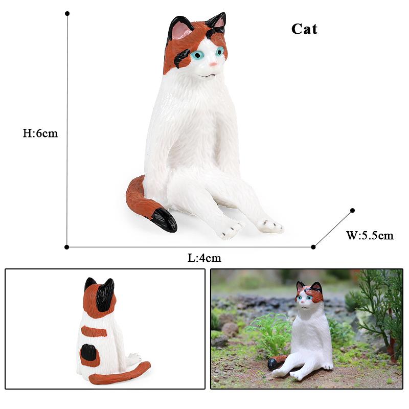 Oenux Кошачий игровой комплекс Китти Бобтейл Сиамский Сфинкс Регдолл Модель Фигурка Фигурка Милое украшение Домашнее животное Детская игрушка Подарок