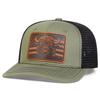 Men Brown Flag Bull Head Leather Patch Baseball Mesh Caps Micro Curved Cap Outdoor Sunscreen Leisure Hat Spring Autumn Travel Tourism Beach Vacation