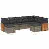 VidaXL Salon de Jardin avec Coussins 9 pcs, Canapés de Patio, Ensemble de Meubles, Mobilier de Terrasse Extérieur, Gris 3260625