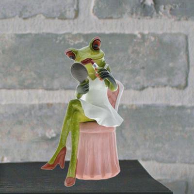 Фигурка лягушки для украшения сада, центральный элемент, произведение искусства, пруд и забор