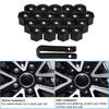 20pcs Universal 17mm Wheel Nut Covers Plating Lug Nut Caps Screw Protector Black