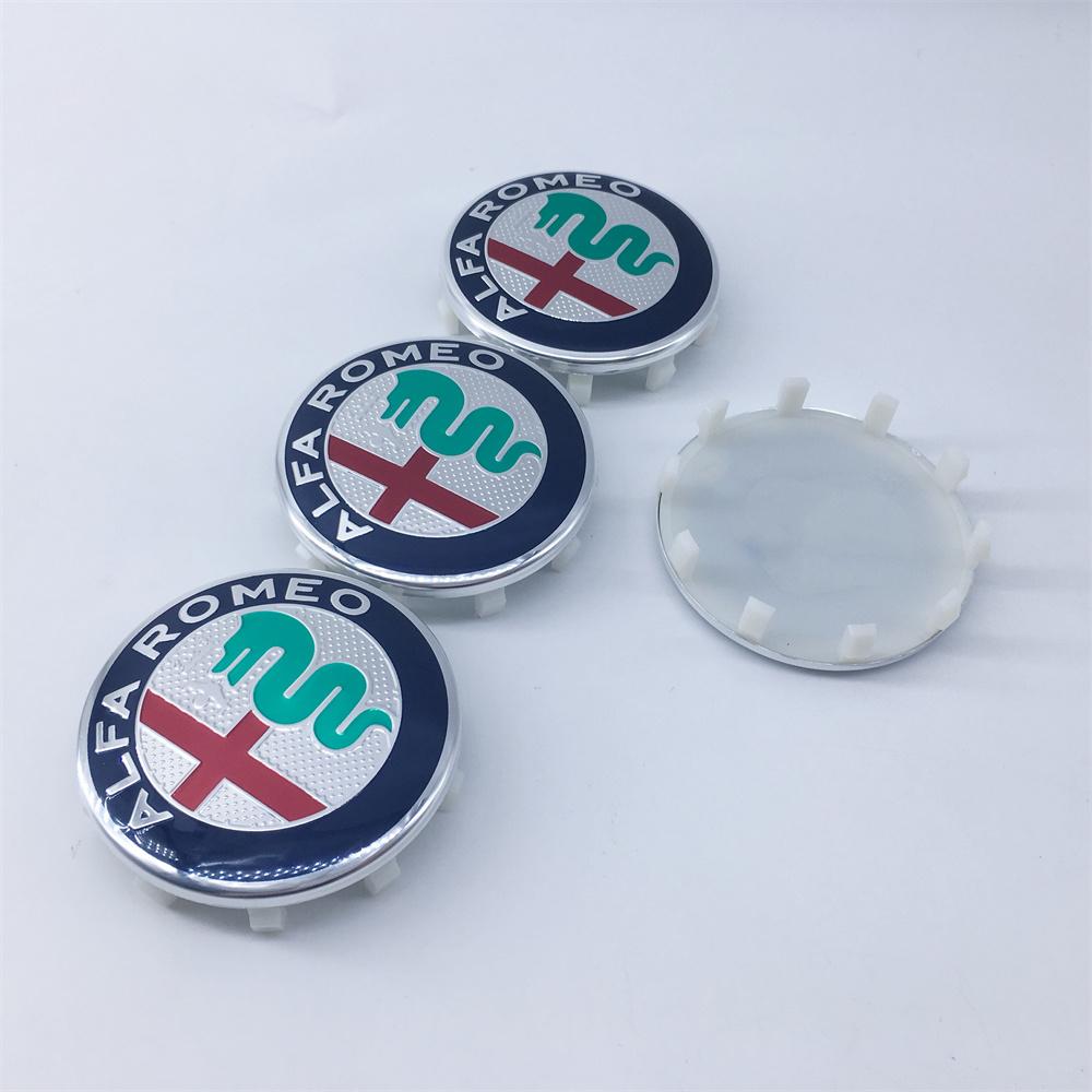 4pcs 60MM 10pin GTAM Car Emblems Wheel Center Covers Hub Cap Stickers for Alfa Romeo Giulia Giulietta Mito Stelvio GT Auto RefitMX5