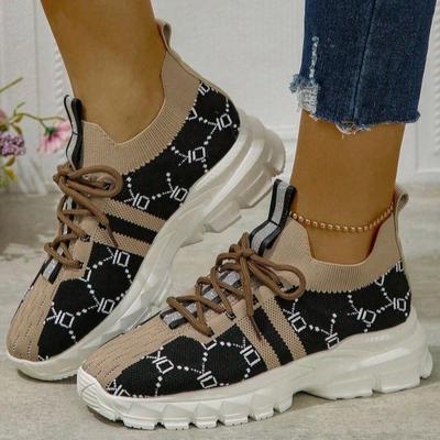 Легкие плетеные кроссовки на шнуровке, сетчатые спортивные туфли на высокой подошве, модные и удобные женские повседневные туфли на мягкой подошве