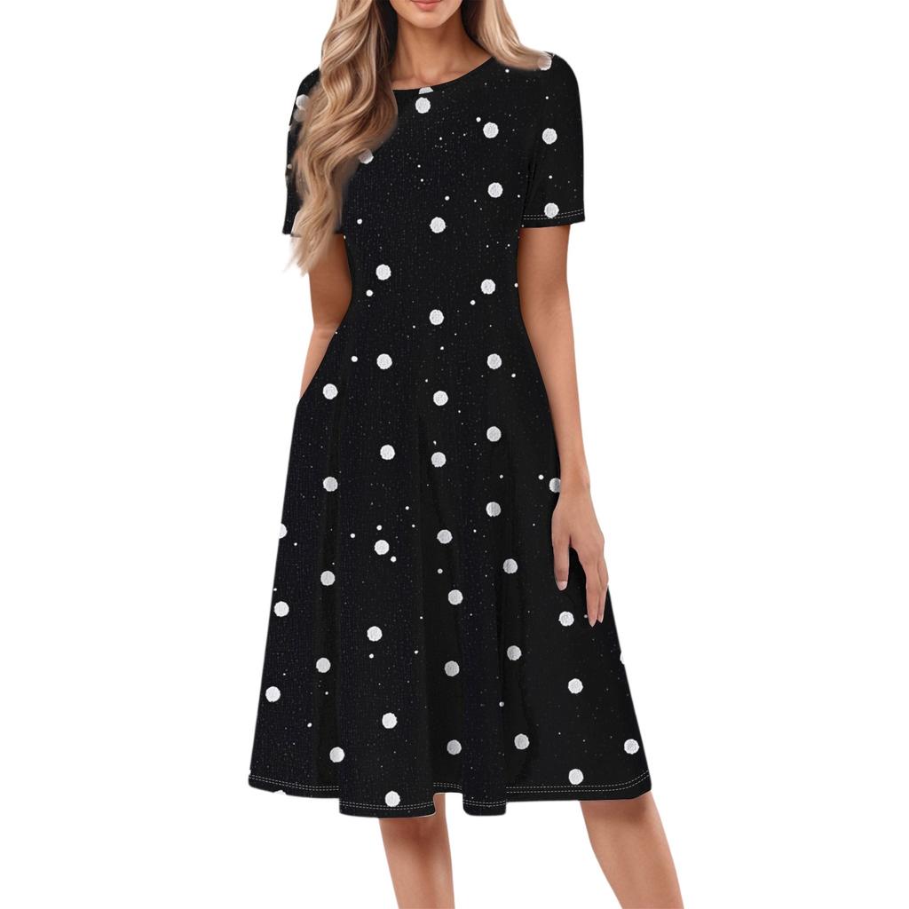 Dresses For Women Summer Casual Button Up V-neck Short Sleeve Wear To Work Dresses