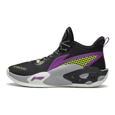 Баскетбольные кроссовки Li Ning Storm 2022 V2 из искусственной кожи с амортизацией, противоскользящие, износостойкие, с поддержкой, средней высоты, мужские кроссовки ABFS009-1