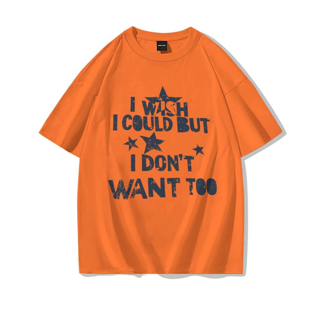 Cotton Harajuku Trend Girls Tshirts Sarcastic I Wish I Could Star TShirt Girls Casual Printing Street Tops Hip Hop T Shirt