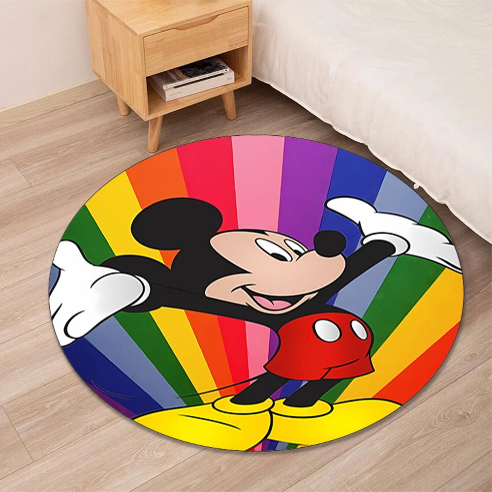 Mickey Printed Round Rug Carpet Chair Rug Area Rug Entryway Doormats,for Office Chair Living Room Bedroom Kitchen Room.