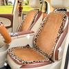Bow Leopard Print Car Headrest Comfortable Breathable Car Seat Decoration Black Flower Plush Seat Cushion Cushion Back