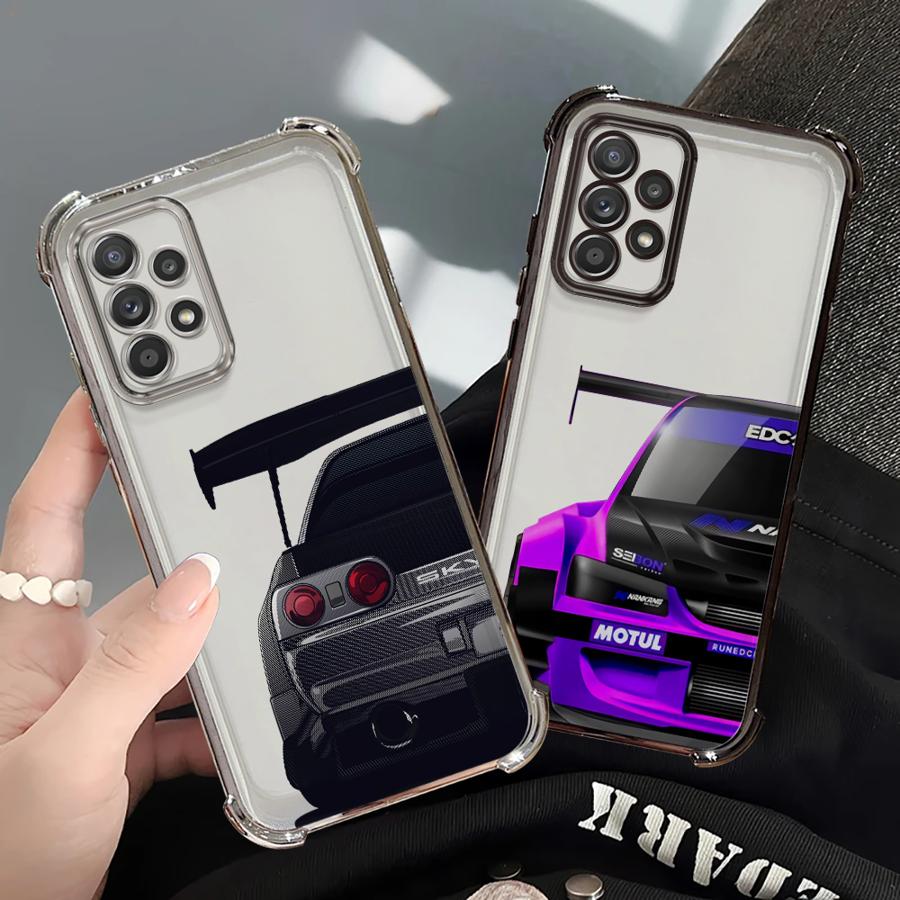 Phone Case for Samsung Galaxy A35 A36 A24 A33 A52 A17 A26 A13 A21s A16 A15 A25 Clear Cover Japanese JDM Drift Car
