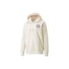Puma Downtown Logo Print Vintage Casual Hoodie Women Hoodies Natural 535388-99