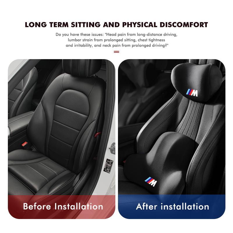 ZDNE2 Car Waist Protector Mat Head Rest Pad Waist Back Support Pad For BMW X1 X2 X3 X4 X5 X6 X7 G20 G30 6GT E46 E90 E60 F10 E39