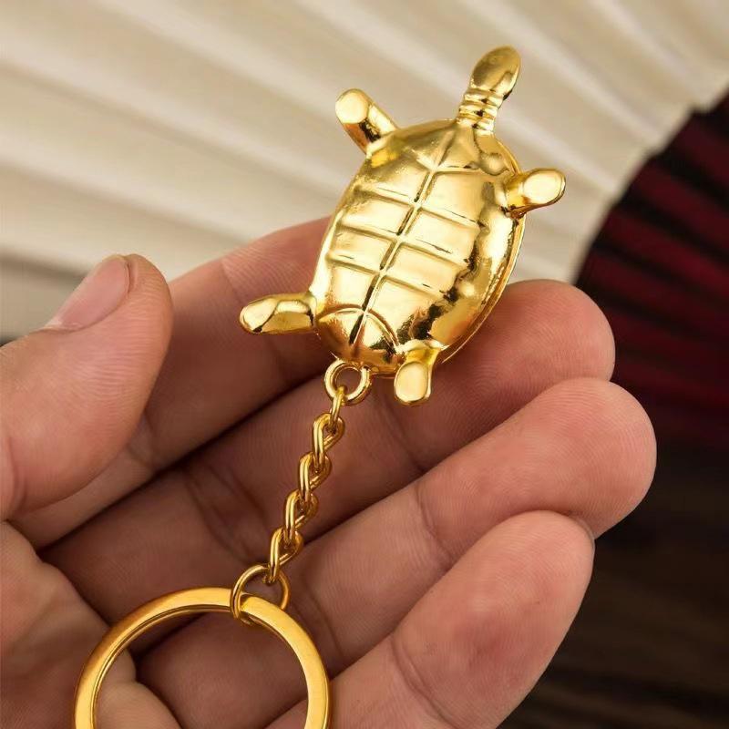 Брелок-черепаха денежная Счастливый сплав Брелок Привлекающий богатство Золотая черепаха Брелок Декоративный Однотонный Металлический Подвеска для ключей
