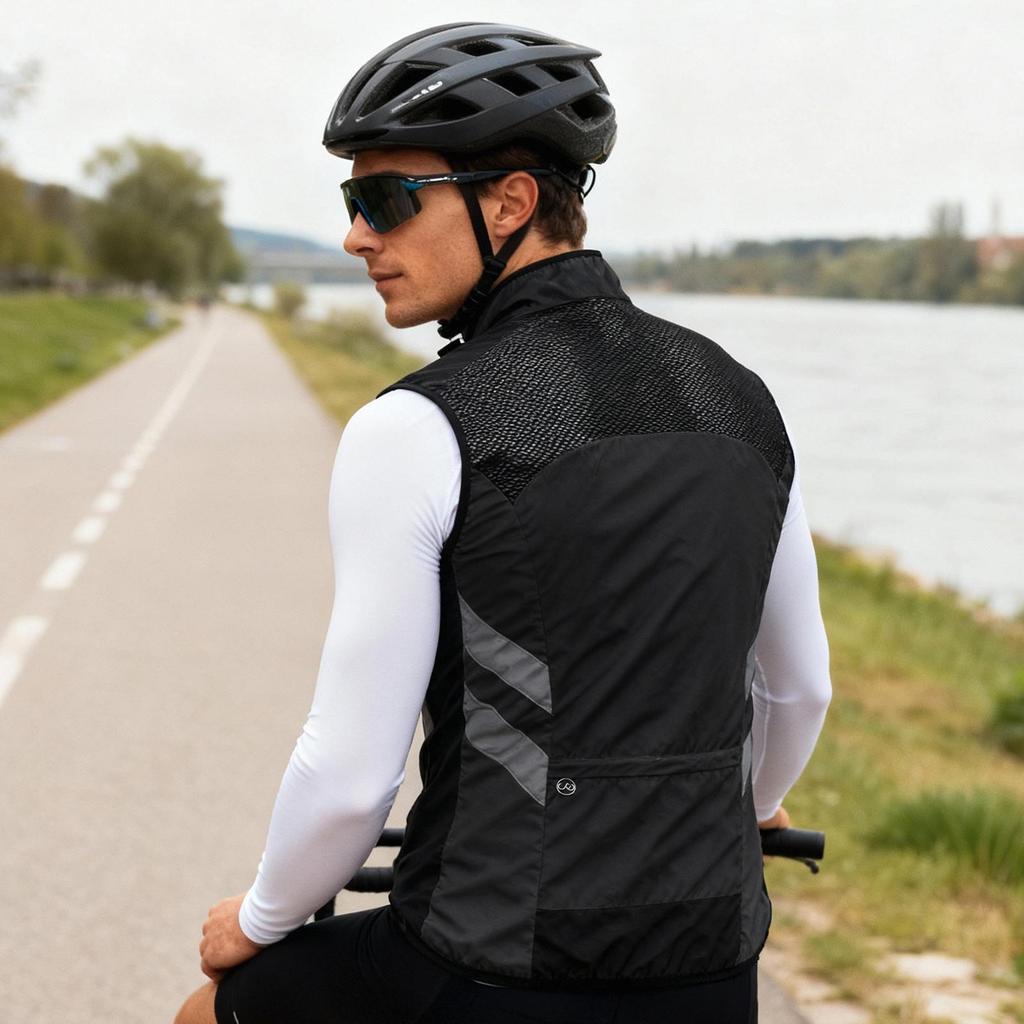 Cycling Vest WOSAWE Bike Sleeveless Gilet Windproof Hi Viz Reflective Clothing