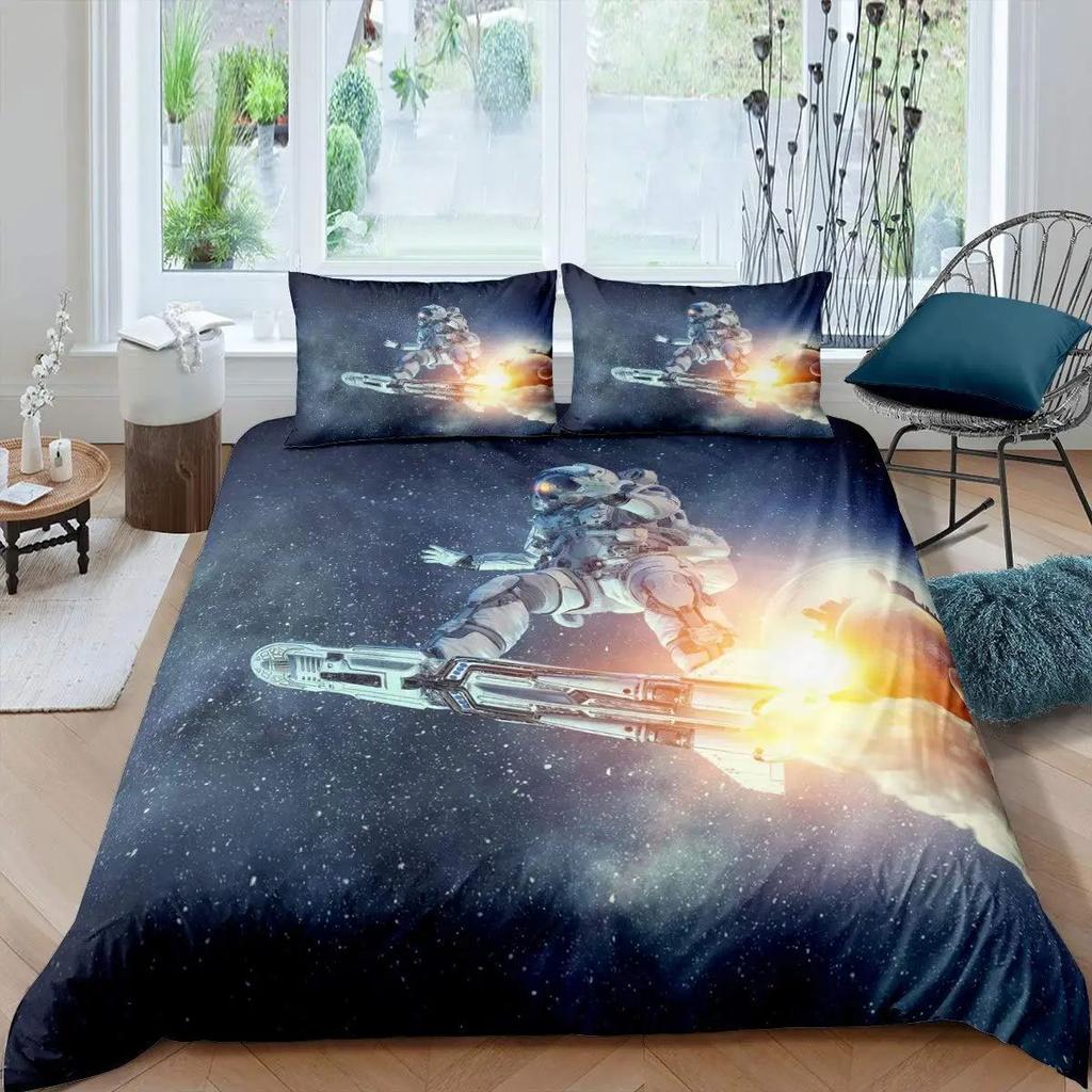 Комплект пододеяльника «Астронавт» Комплект постельного белья «Галактика Космос» с наволочкой Комплект из трех предметов