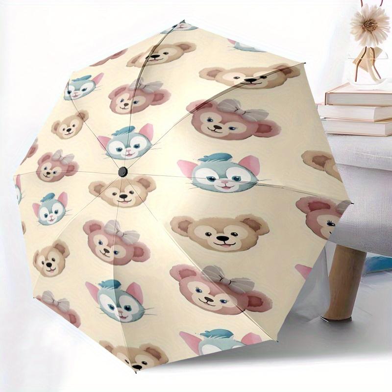 Gelatoni ShellieMay Duffy Automatic 3-Fold Cartoon Umbrella Design, Cute Cartoon Pattern, Portable Outdoor Umbrella, Perfect