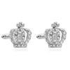 European & American Fashion Elegant Full Diamond Metal Crown Cufflinks for Ladies