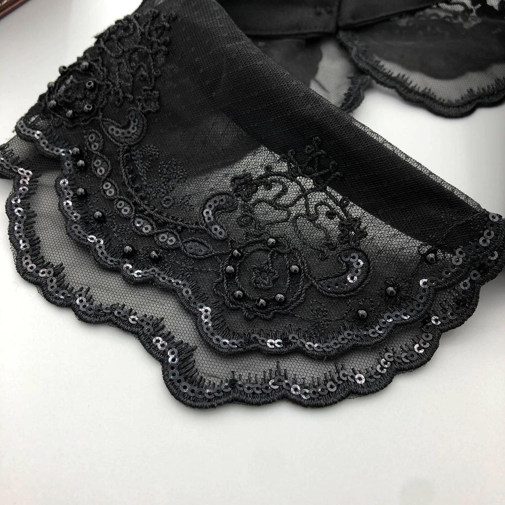 Lace Floral Fake Collar for Women Shirt Detachable Collar Shoulder Wraps Female False Collar Neckwear Clothing Accessories