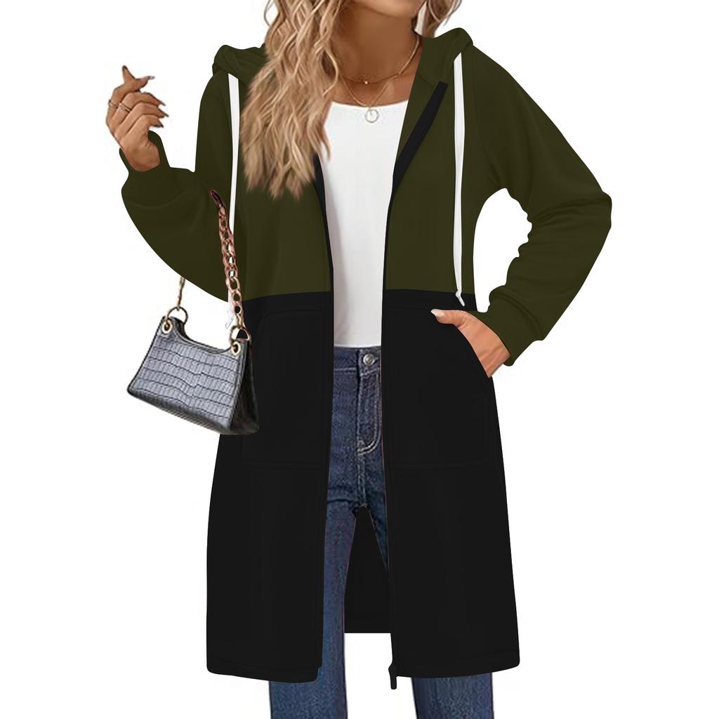 Women's Zip Up Hoodies Oversized Fleece Long Pullover Hooded Sweatshirts Casual Long Sleeve Fall Hoodie Jacket