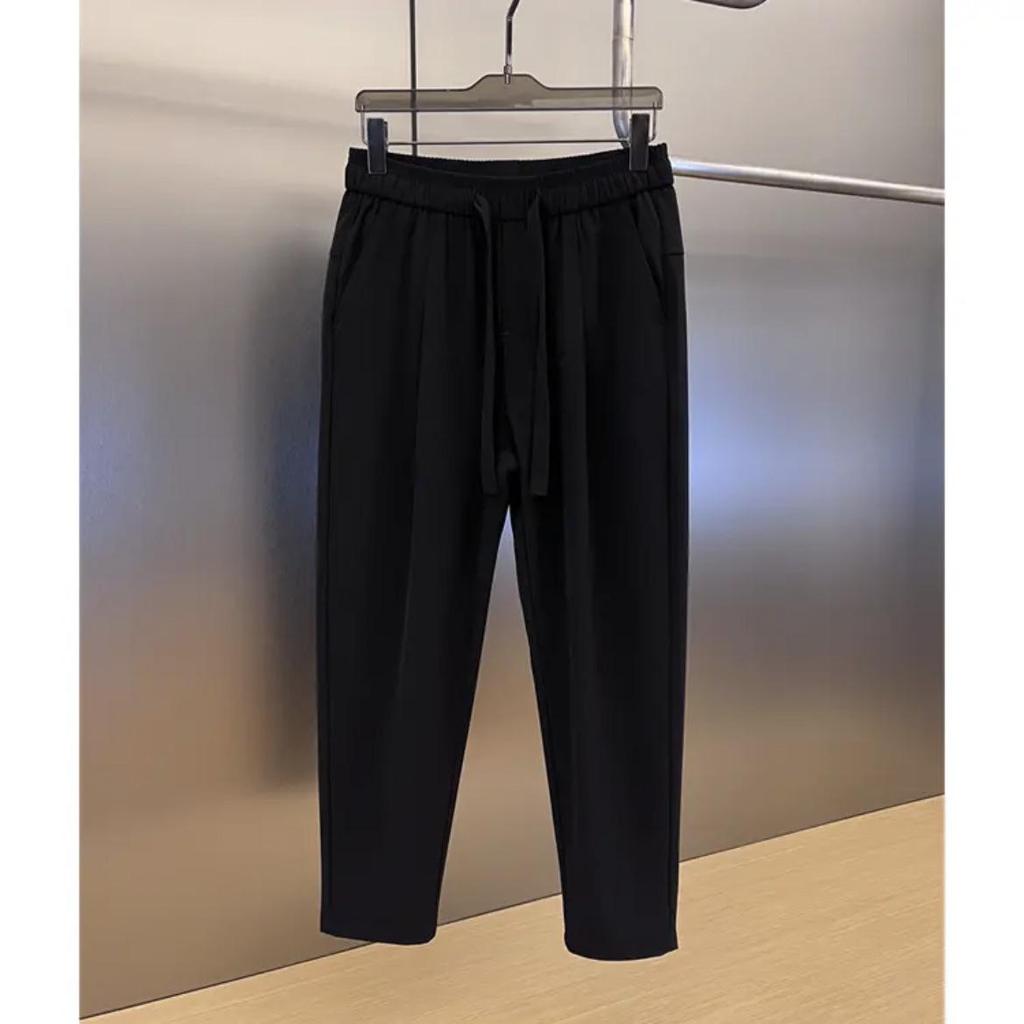 Мужские классные летние зауженные брюки-шаровары с защитой от морщин