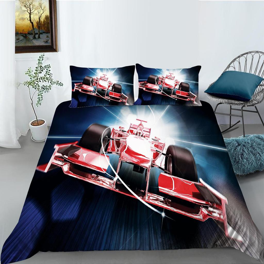 Пододеяльник с 3D принтом автомобиля, мягкий домашний комплект постельного белья King Size, пододеяльник с автомобилями, роскошные комплекты постельного белья для детей-подростков