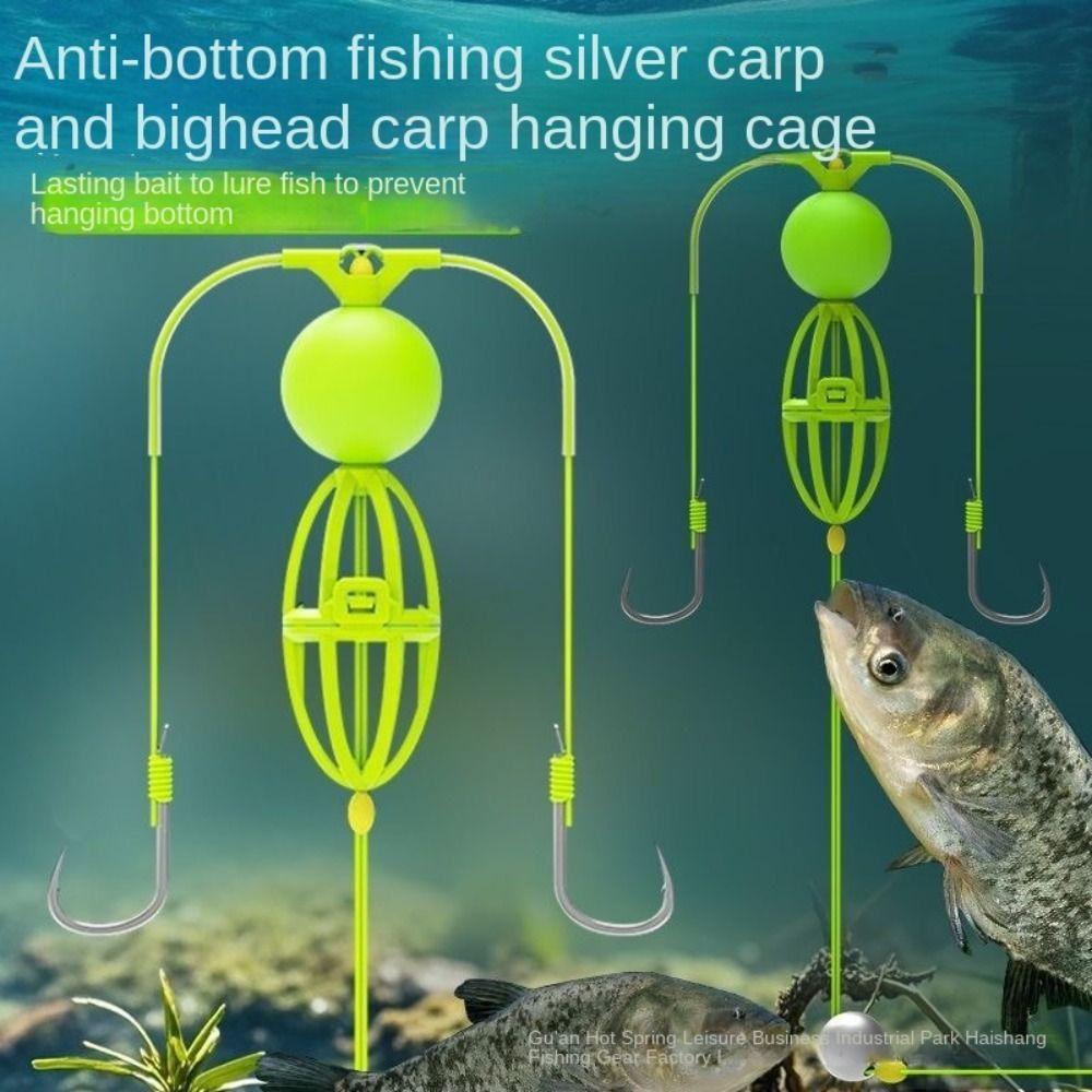 String Hook Fishing Bait Cage Carbon Steel Fishing Spring Bait Cage Line Group Feeder Sinker Sea