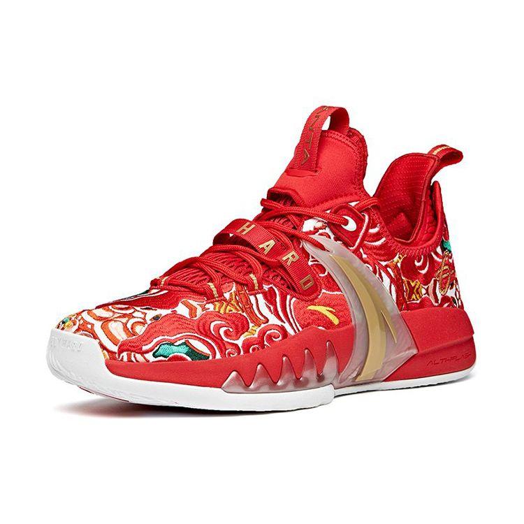 Anta GH2 Ткань TPU амортизация нескользящая износостойкая дышащая поддержка низкие баскетбольные кроссовки мужские красные 112111103-7