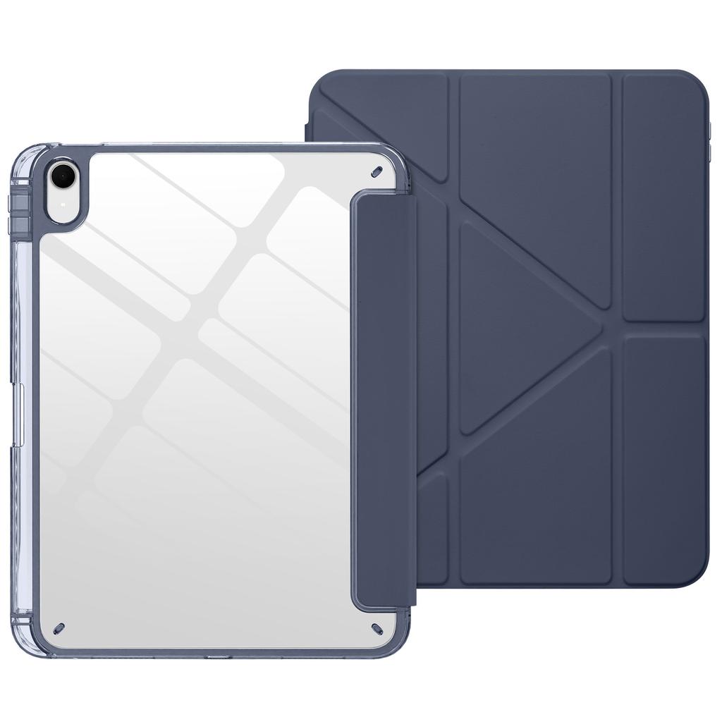 For IPad A16 11 10 12 Th Generation IPad Pro Air 8 7 6 5 4 3 11 13 12.9 " M5 M4 M3 M2 PU Trifold Acrylic Case with Pencil Holde